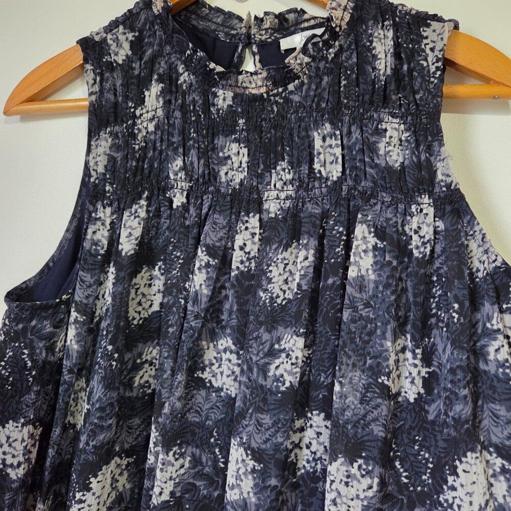 NWT JOIE BALTIC PRINT MOCK NECK SMOCKED RUFFLED/PLEATED MINI DRESS SIZE M - Picture 8 of 16